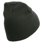 Licensed US Army Retired Military Embroidered 8 Inch Knitted Short Beanie - DK-Grey OSFM