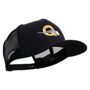 Letter Q with Baseball Embroidered Five Panels Prostyle Trucker Mesh Cap - Black OSFM