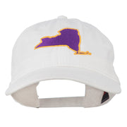 New York State Map Embroidered Cap