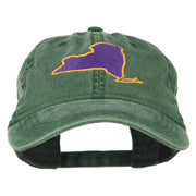 New York State Map Embroidered Cap