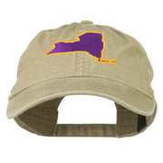 New York State Map Embroidered Cap