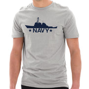 Navy Ship Graphic Design Unisex Short Sleeve Cotton Jersey T-Shirt