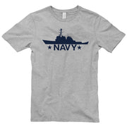 Navy Ship Graphic Design Unisex Short Sleeve Cotton Jersey T-Shirt