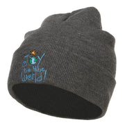 Joy to the World Embroidered Long Beanie