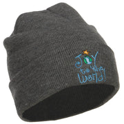 Joy to the World Embroidered Long Beanie