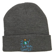 Joy to the World Embroidered Long Beanie