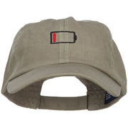 Low Battery Symbol Embroidered Cotton Cap