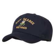 US Navy Seabee Retired Military Embroidered Solid Cotton Pro Style Cap