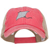 Manta Ray Embroidered Washed Trucker Cap