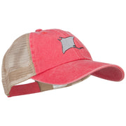 Manta Ray Embroidered Washed Trucker Cap