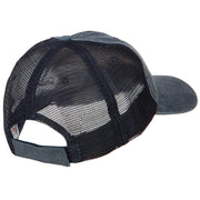 Manta Ray Embroidered Washed Trucker Cap