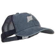 Manta Ray Embroidered Washed Trucker Cap