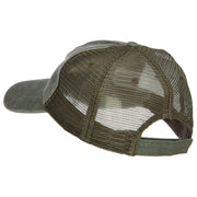 Manta Ray Embroidered Washed Trucker Cap