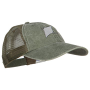 Manta Ray Embroidered Washed Trucker Cap