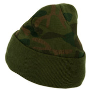 US Air Force Veteran Symbol Embroidered Camo Long Beanie