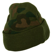 US Air Force Veteran Symbol Embroidered Camo Long Beanie