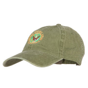 US Army Veteran Circle Embroidered Washed Cotton Twill Cap