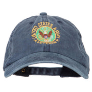 US Army Veteran Circle Embroidered Washed Cotton Twill Cap