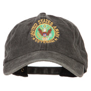 US Army Veteran Circle Embroidered Washed Cotton Twill Cap