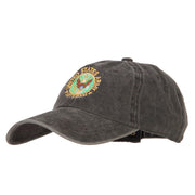 US Army Veteran Circle Embroidered Washed Cotton Twill Cap