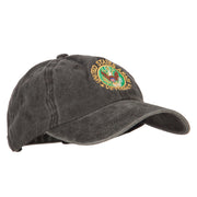 US Army Veteran Circle Embroidered Washed Cotton Twill Cap