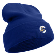 Soccer Logo Embroidered 12 Inch Long Knitted Beanie - Royal OSFM