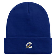 Soccer Logo Embroidered 12 Inch Long Knitted Beanie - Royal OSFM