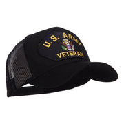 US Army Veteran Military Patched Mesh Cap