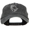 Praying Hands Outline Embroidered Washed Cotton Cap