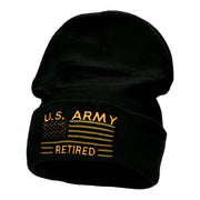 U.S. Army Retired Embroidered Long Knitted Beanie