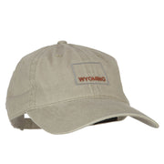 Wyoming with Map Outline Embroidered Washed Cotton Twill Cap