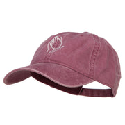 Praying Hands Outline Embroidered Washed Cotton Cap