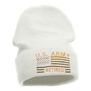 U.S. Army Retired Embroidered Long Knitted Beanie