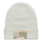 U.S. Army Retired Embroidered Long Knitted Beanie