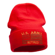 U.S. Army Retired Embroidered Long Knitted Beanie