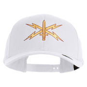 U.S. Army Cyber Corps Embroidered Retro Cotton Blend Snapback Cap - White OSFM