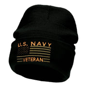 U.S. Navy Veteran Embroidered Long Knitted Beanie