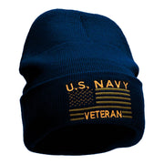 U.S. Navy Veteran Embroidered Long Knitted Beanie