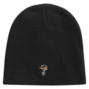 Hand With Spinning Basketball Embroidered 8 inch Acrylic Short beanie - Black OSFM