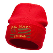 U.S. Navy Veteran Embroidered Long Knitted Beanie