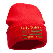 U.S. Navy Veteran Embroidered Long Knitted Beanie