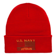 U.S. Navy Veteran Embroidered Long Knitted Beanie