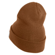 U.S. Navy Veteran Embroidered 12 inch Cuffed Knit YP Long Beanie - Caramel OSFM