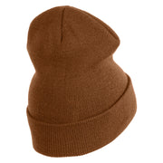 U.S. Navy Veteran Embroidered 12 inch Cuffed Knit YP Long Beanie - Caramel OSFM