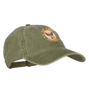 US Navy Veteran Circle Symbol Embroidered Washed Cotton Twill Cap