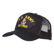 US Army Retired Logo Patched Mesh Cap