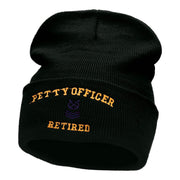 Petty Officer Retired Embroidered Long Knitted Beanie