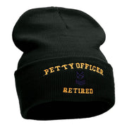 Petty Officer Retired Embroidered Long Knitted Beanie