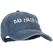 Phrase of Bad Hair Day Embroidered Washed Buckle Cap