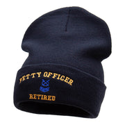 Petty Officer Retired Embroidered Long Knitted Beanie